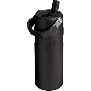 The IceFlow™ Bottle with Flip Straw Lid | 16 OZ – Black