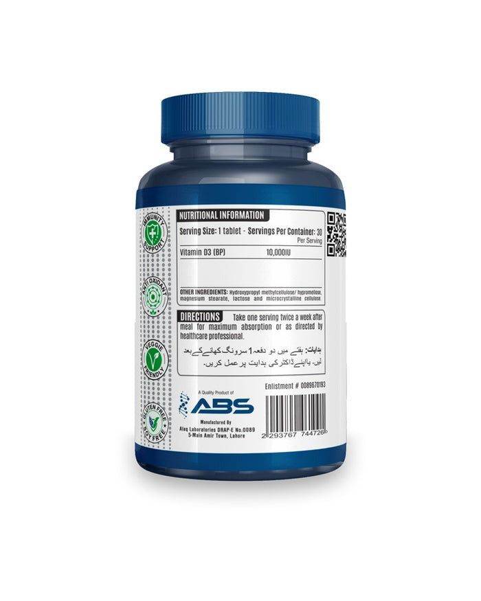 ABS D-Tab (Vitamin D3 10000 IU), 30 Ct