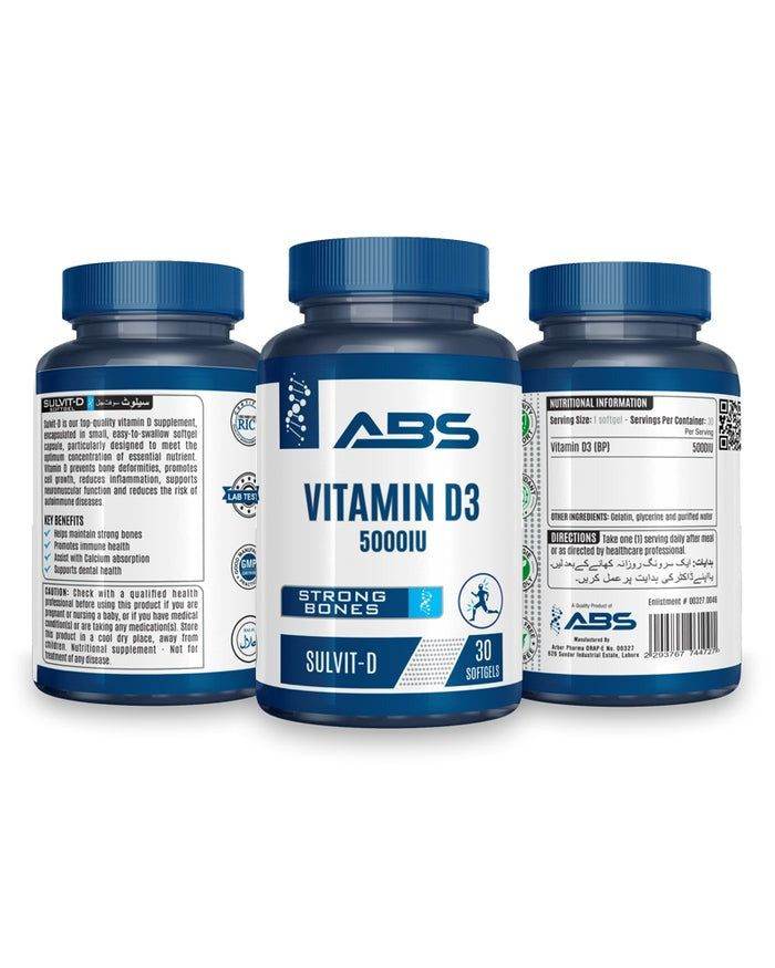 ABS Sulvit-D (Vitamin D3 5000 IU), 30 Ct