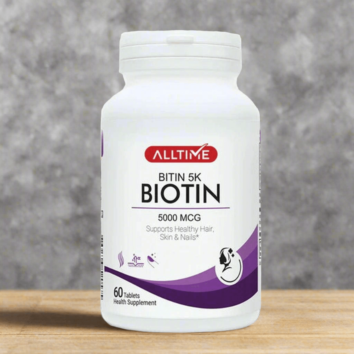AllTime Biotin 5K (Biotin 5000mcg), 60 Ct