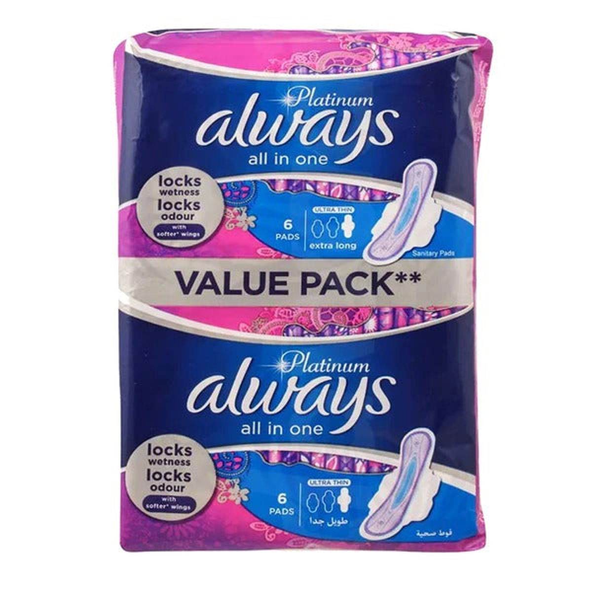 Always Platinum Ultra Thin (Extra Long) Sanitary Pads, 12 Ct