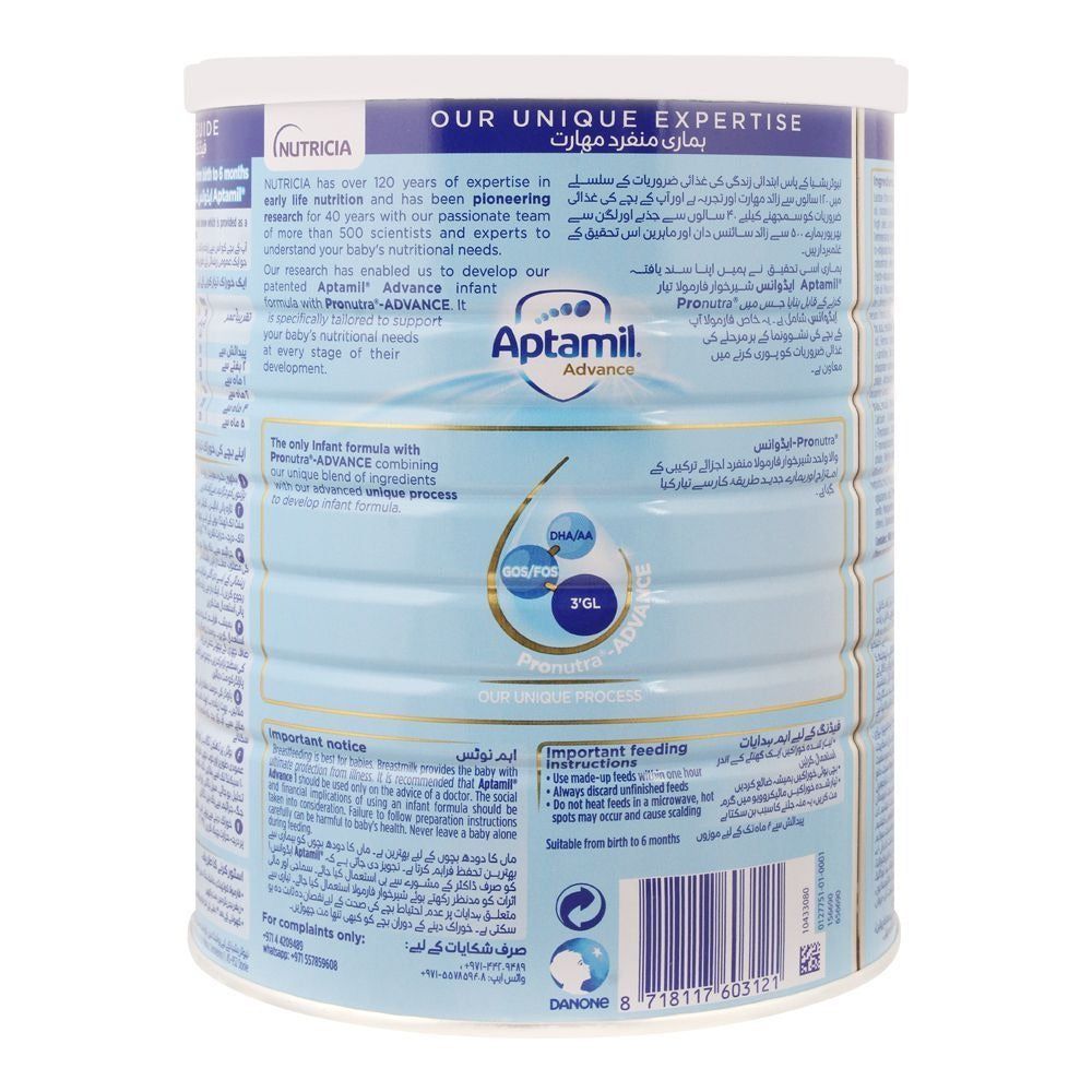 Aptamil Advance 2 Infant Formula, 900g