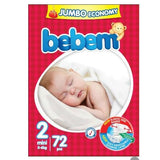 Bebem Baby Diaper Size 2 (Mini), 72 Ct
