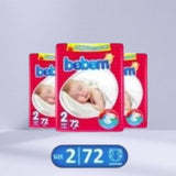 Bebem Baby Diaper Size 2 (Mini), 72 Ct