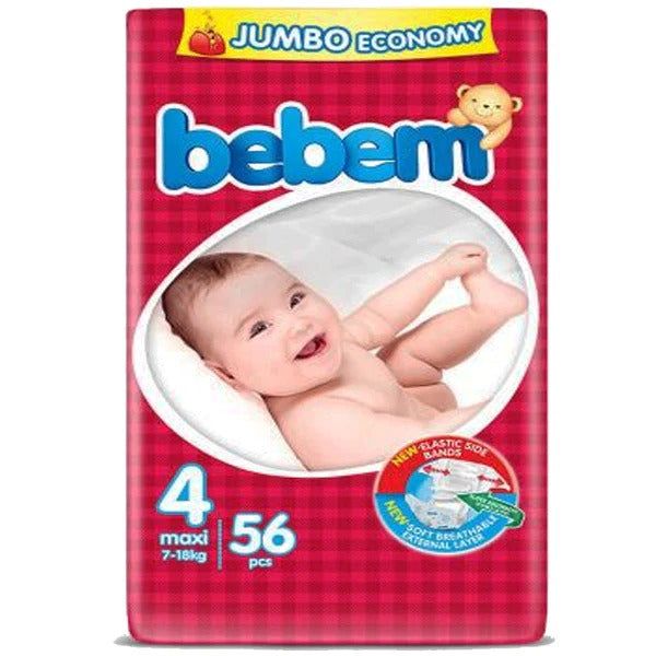 Bebem Baby Diaper Size 4 (Maxi), 56 Ct
