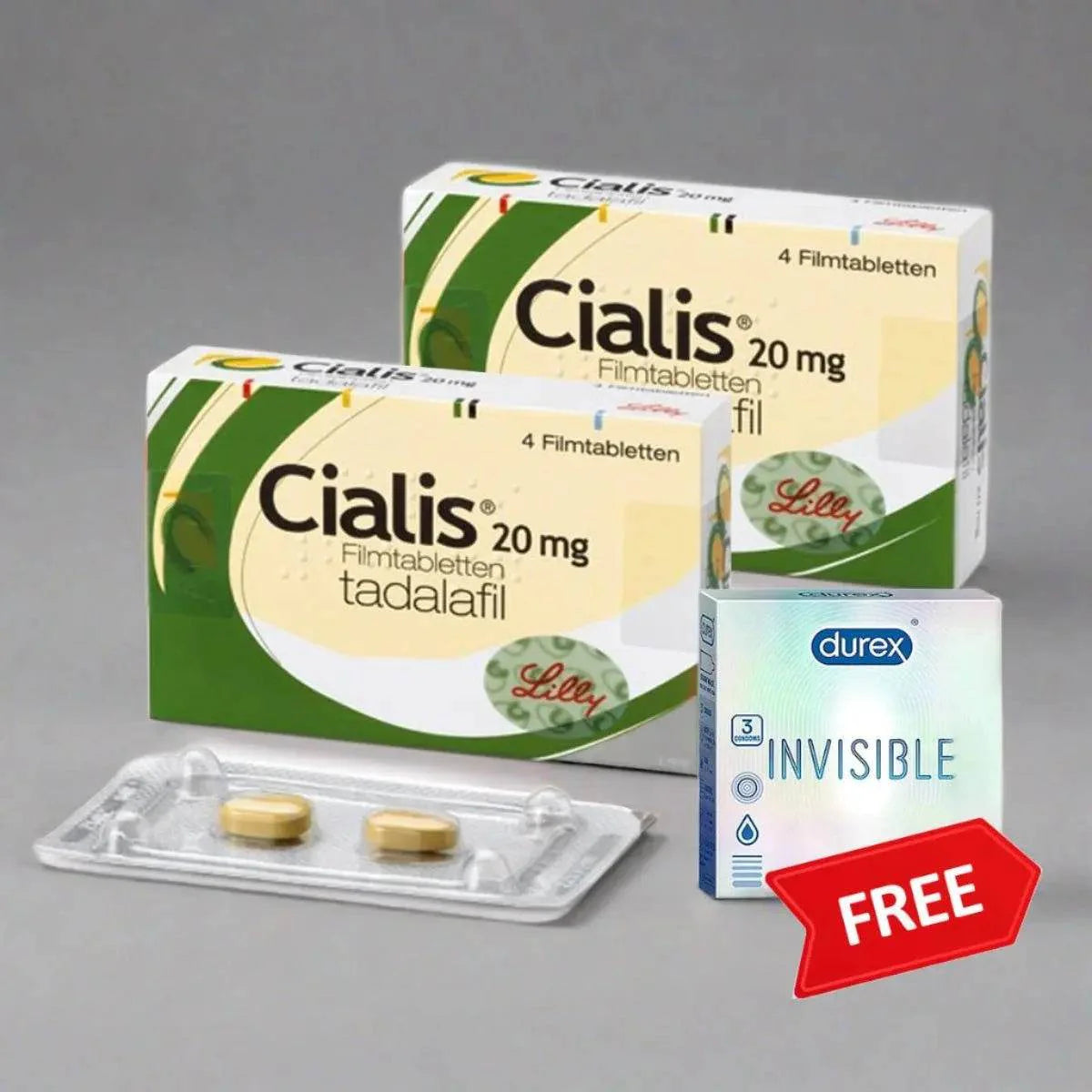 Bundle Offer (2 Cialis 20mg + Free Durex Condom)