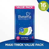 Butterfly Breathable Maxi Thick (Extra Long), 16 Ct