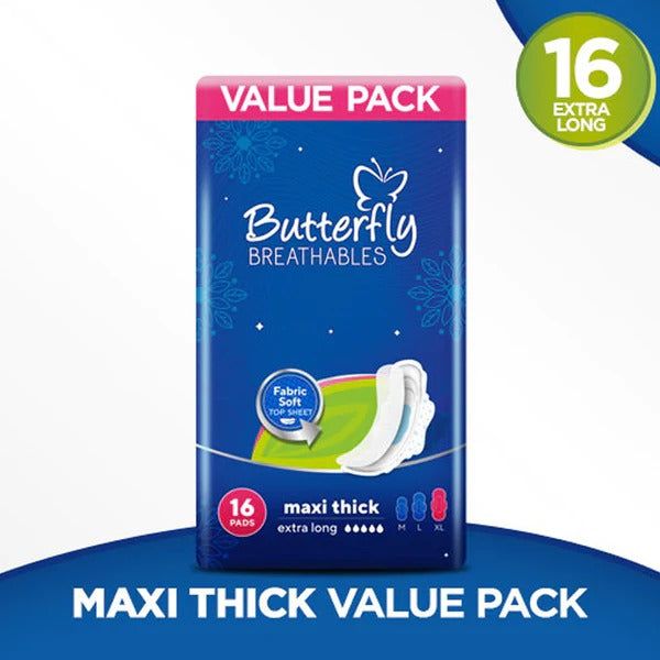 Butterfly Breathable Maxi Thick (Extra Long), 16 Ct