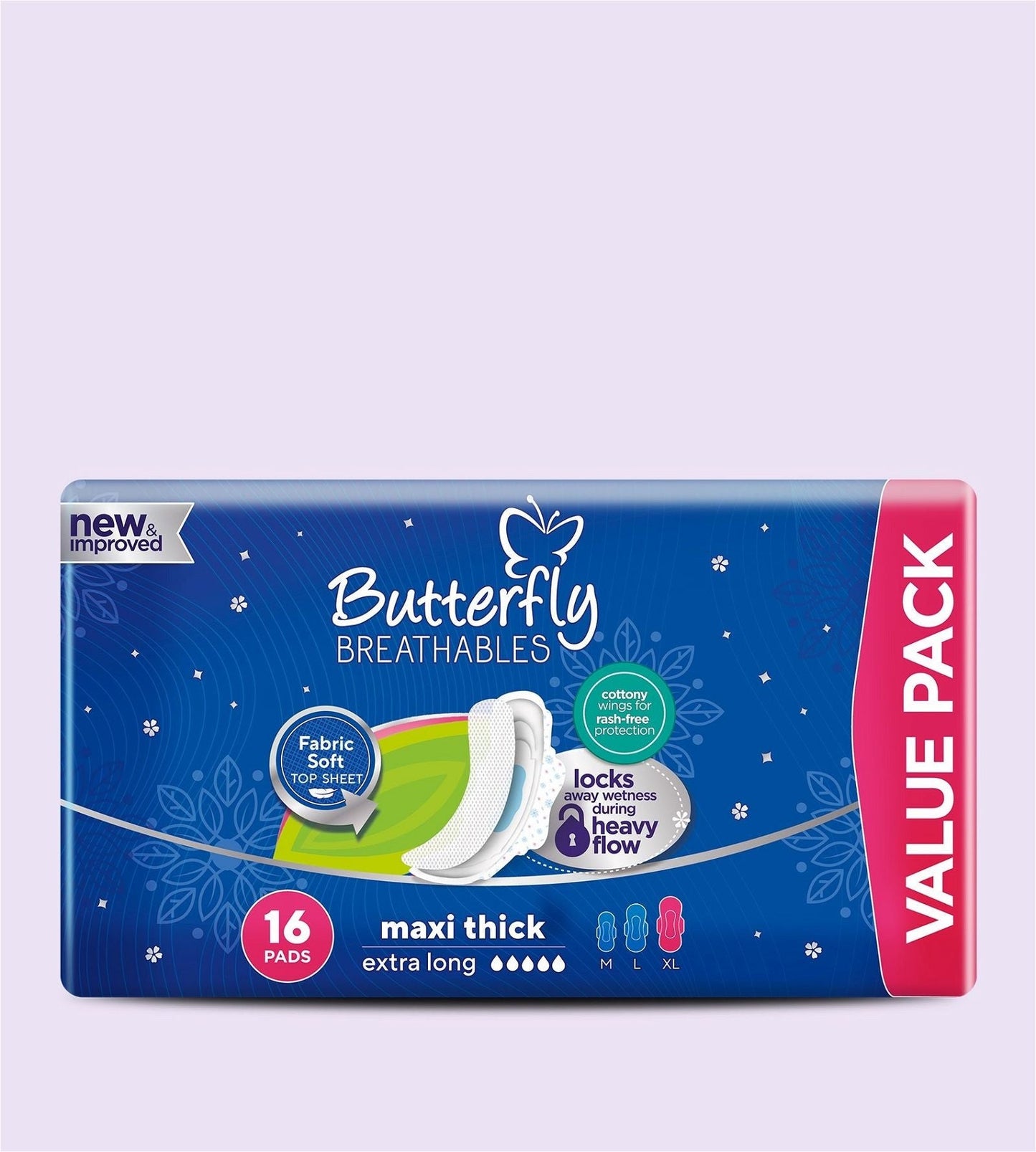 Butterfly Breathable Maxi Thick (Extra Long), 16 Ct