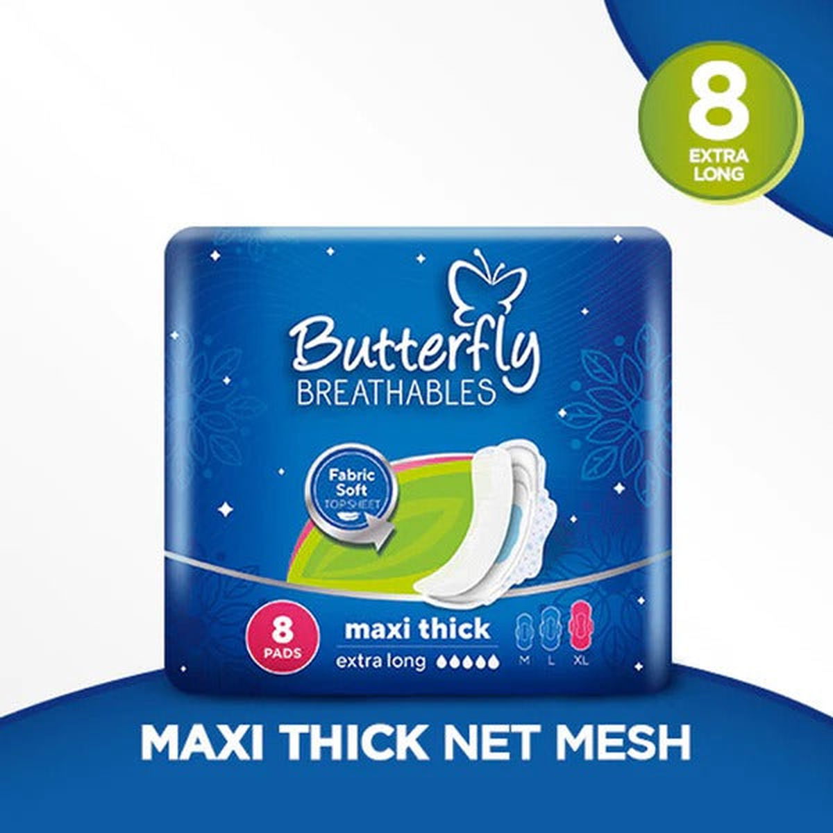 Butterfly Breathable Maxi Thick (Extra Long), 8 Ct