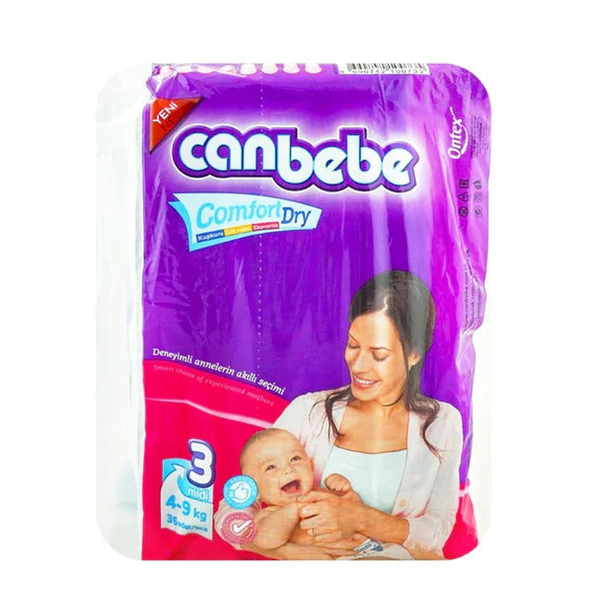 Canbebe Comfort Dry Diapers Size 3 (Midi), 36 Ct