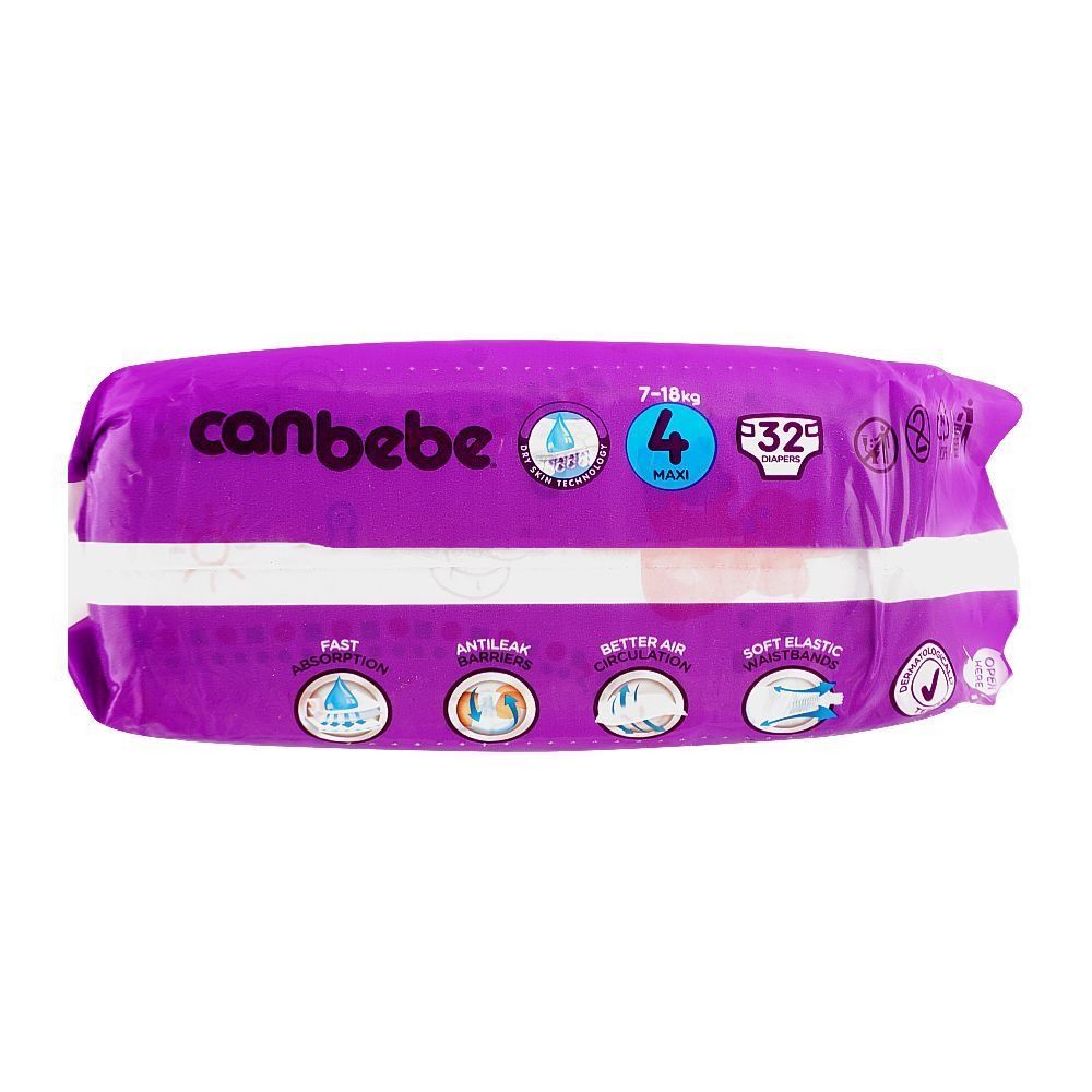 Canbebe Comfort Dry Diapers Size 4 (Maxi), 32 Ct