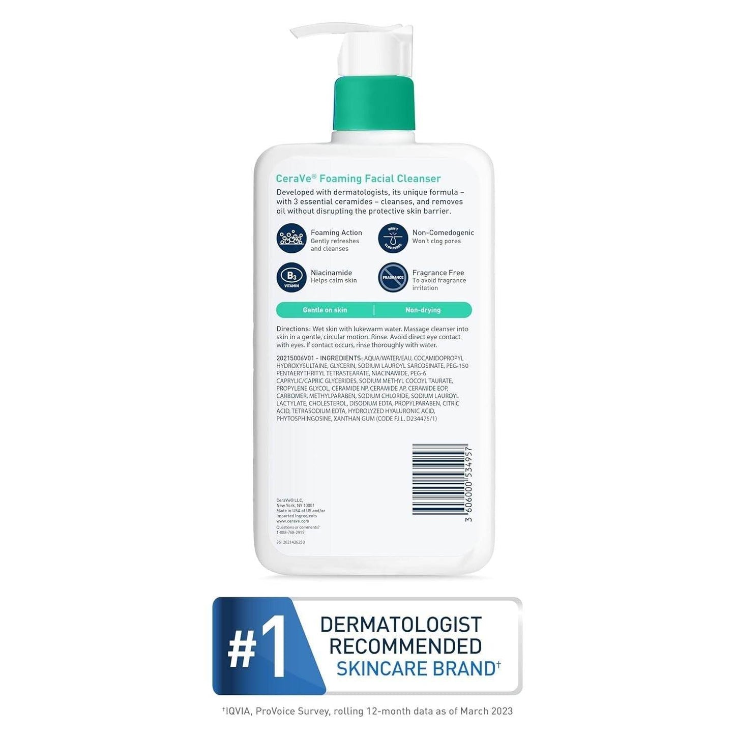 Cerave Foaming Facial Cleanser For Normal To Oily Skin 473Ml
