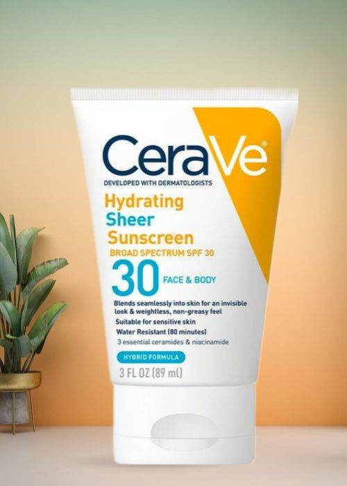 Cerave Hydrating Sheer Sunscreen Spf 30 Face & Body 89Ml