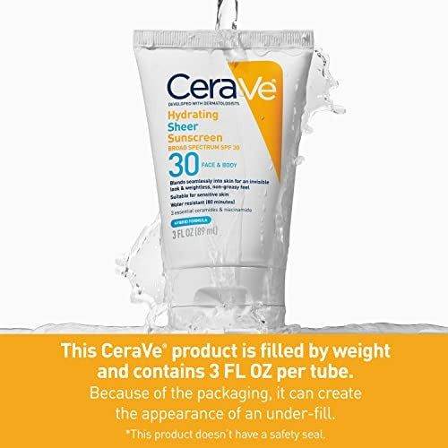 Cerave Hydrating Sheer Sunscreen Spf 30 Face & Body 89Ml