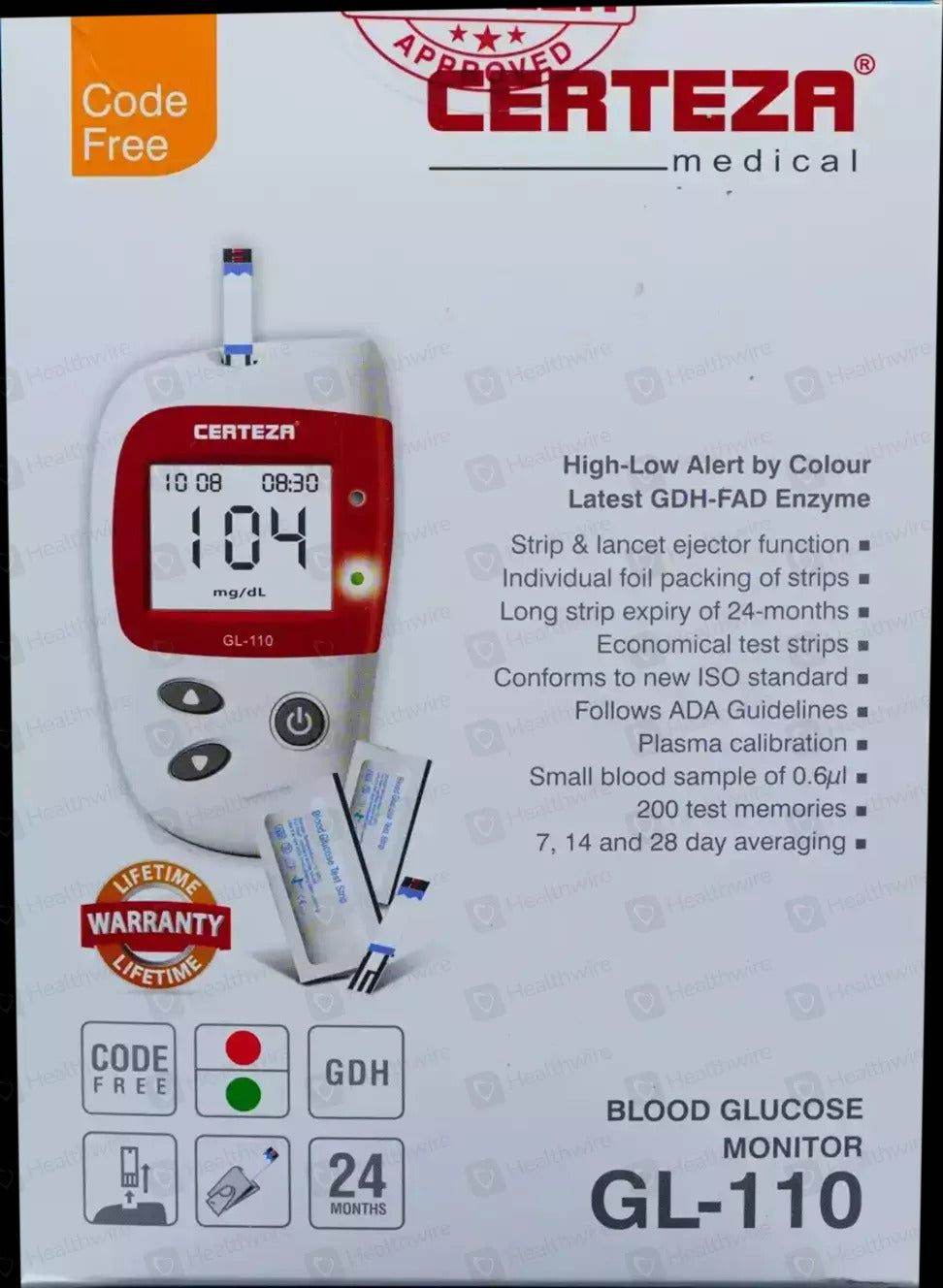 Certeza Blood Glucose Monitor GL-110