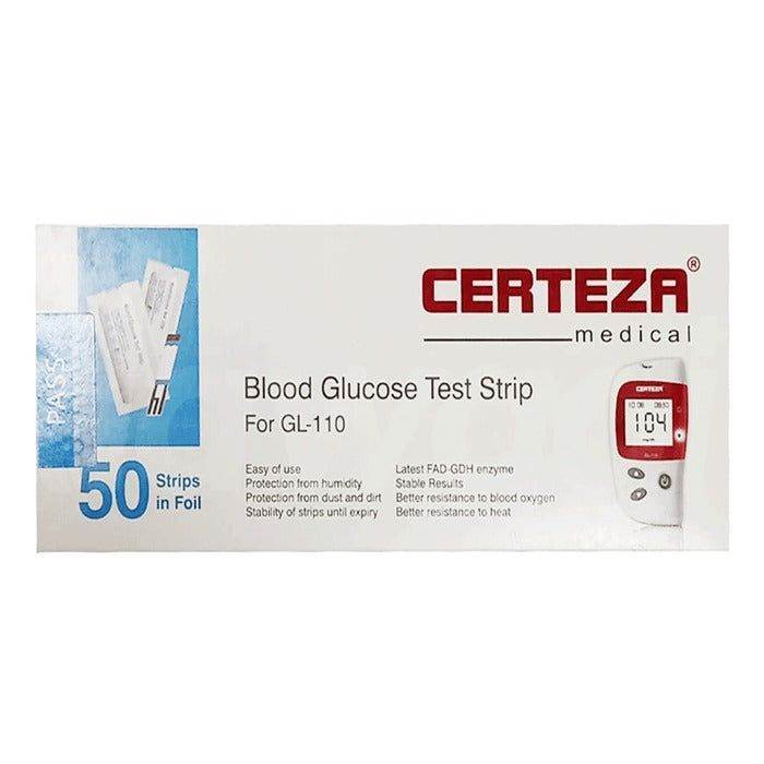 Certeza Blood Glucose Test Strip For GL-110, 50 Ct