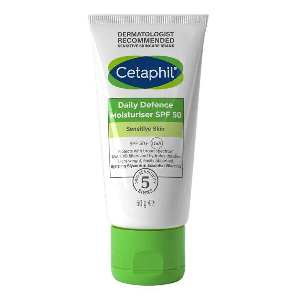 Cetaphil Daily Defence Moisturiser Face Sensitive Skin Spf 50+ UVA 50G