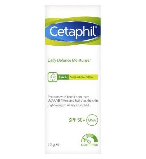 Cetaphil Daily Defence Moisturiser Face Sensitive Skin Spf 50+ UVA 50G
