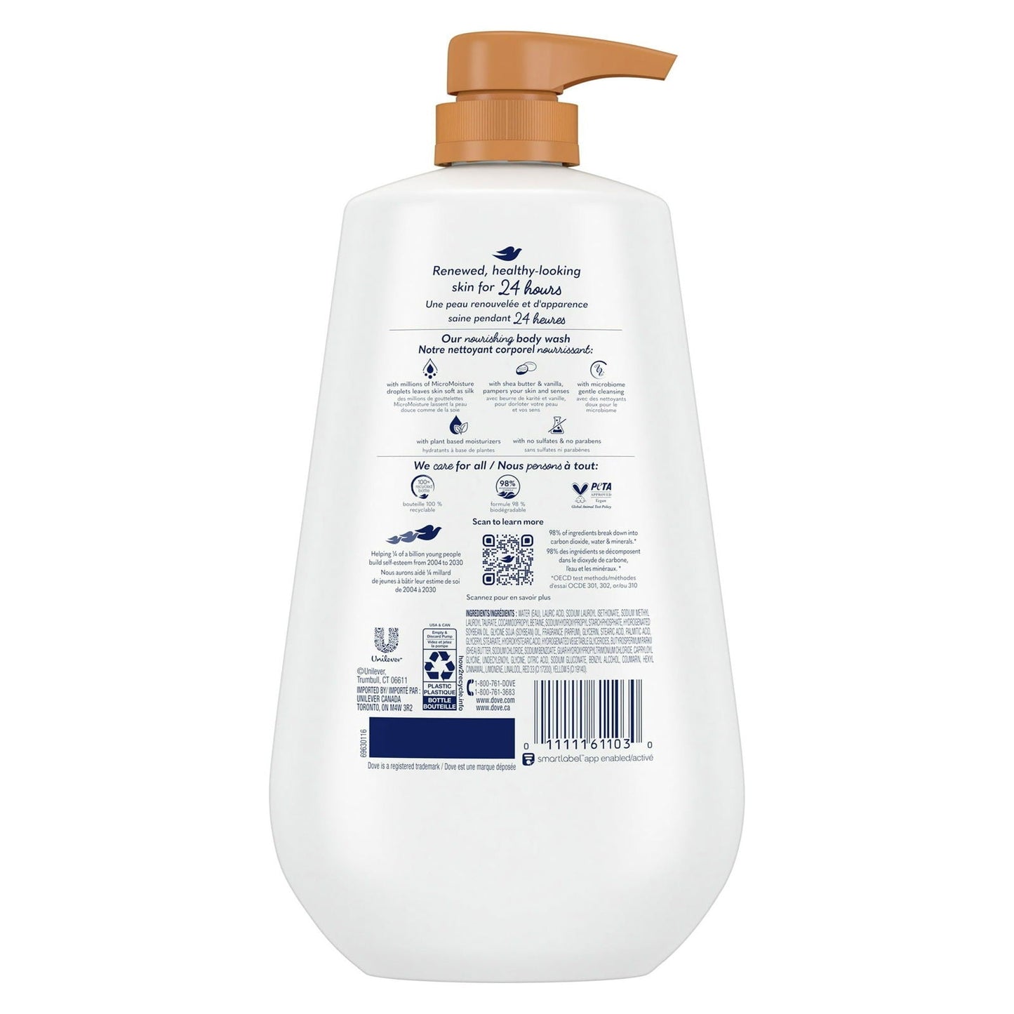 Dove Purely Pampering Shea Butter & Warm Vanilla Body Wash, 750ml