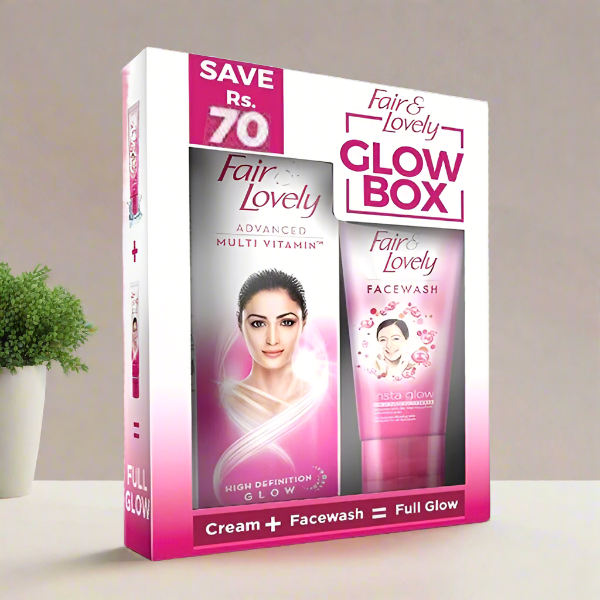 Fair & Lovely Glow & Lovely Glow Box (Glow & Lovely Advanced Cream + Glow & Lovely Insta Glow Face Wash)
