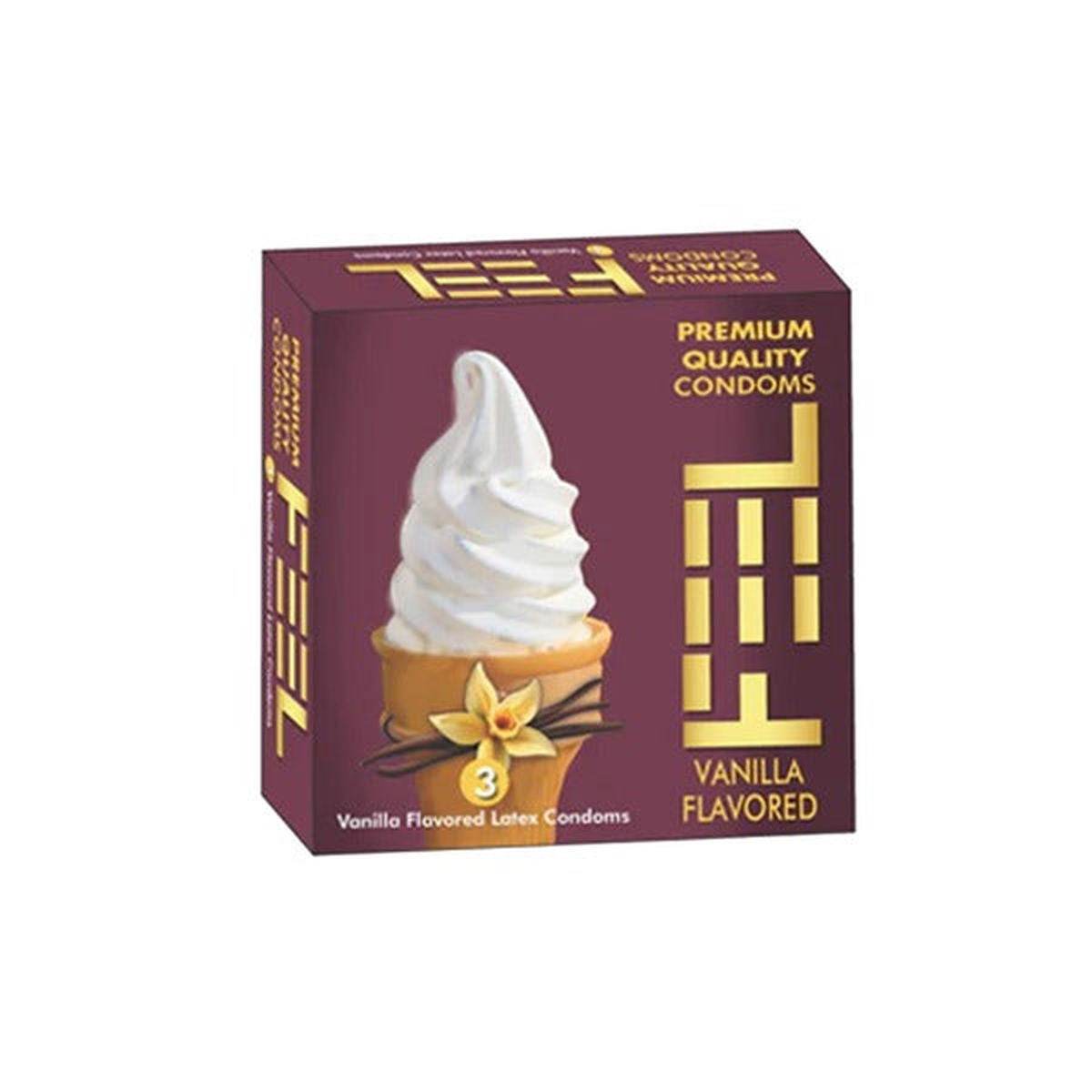 Feel Vanilla Flavored Latex Condoms, 3 Ct