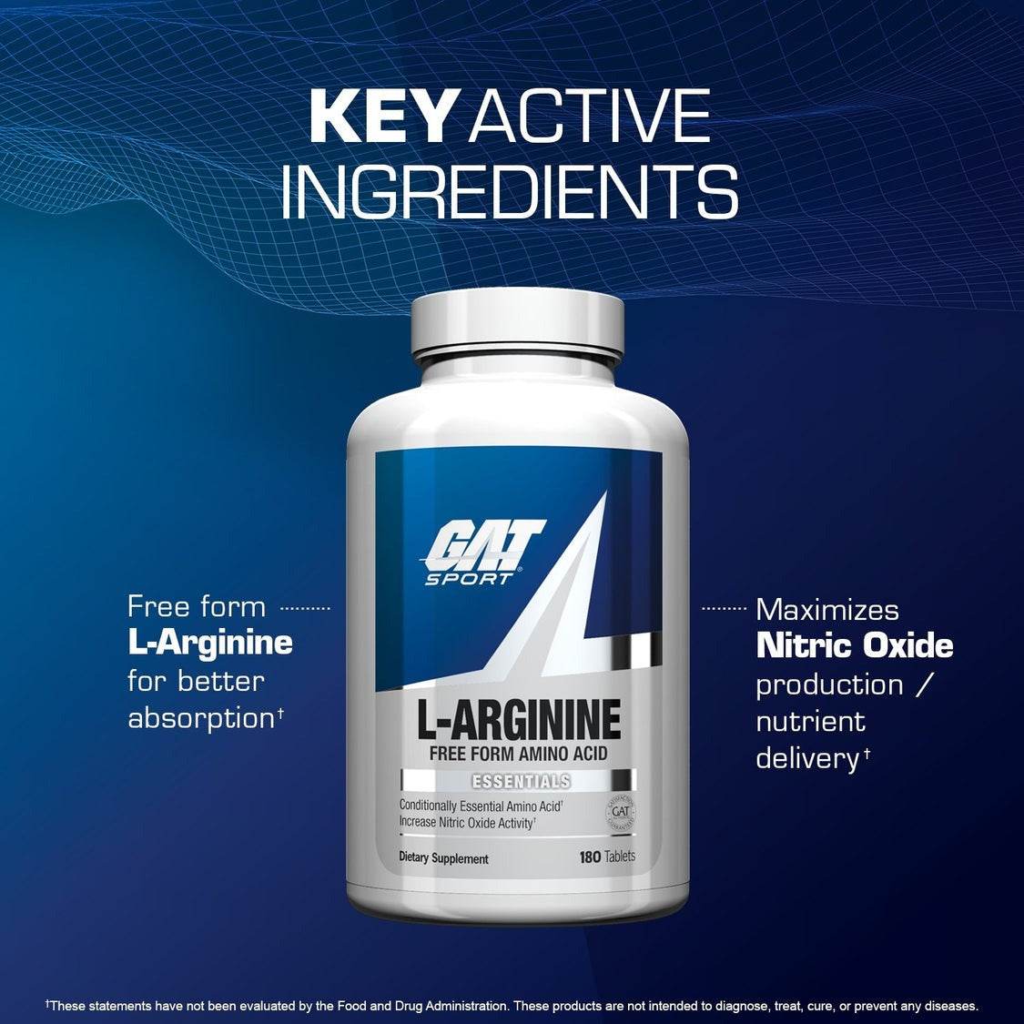 GAT - L - Arginine 180 Caps
