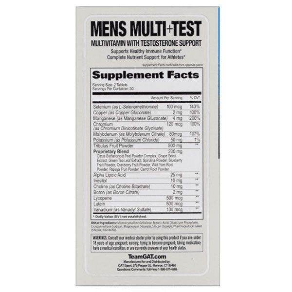 GAT Sport Mens Multi + Test 60 Tablets