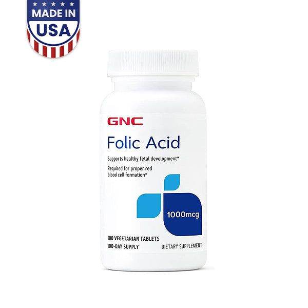 GNC Folic Acid 1000mcg (100 Tablets)