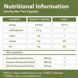 GNC Herbal Plus Triple Ginseng Root 100 Capsules