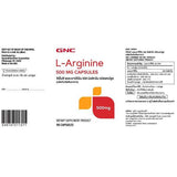 GNC L-Arginine 500mg 90 Capsules