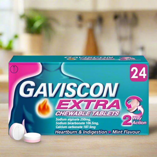 Gaviscon Extra Chewable 24 Tablets UK Imported