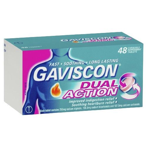 Gaviscon Extra Chewable 48 Tablets UK Imported