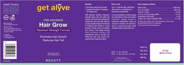 Get Alyve Hair Grow (HSN Advance), 60Ct