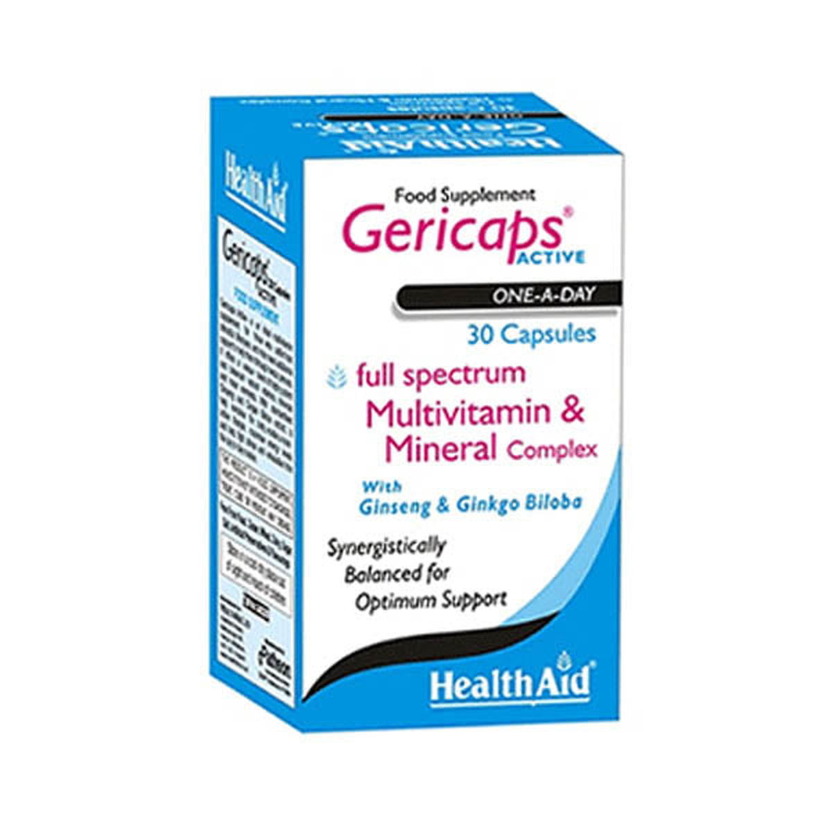 HealthAid Gericaps Active (with Ginseng + Ginkgo Biloba), 30 Ct