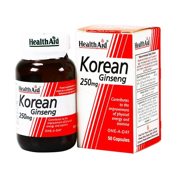 HealthAid Korean Ginseng 250mg, 50 Ct