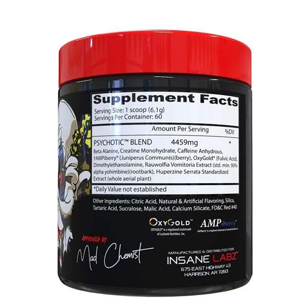 Insane Labz Psychotic Pre-Workout, 60 Servings