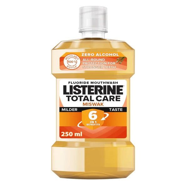 Listerine Total Care 6-in-1 Miswak Mouthwash, 250ml