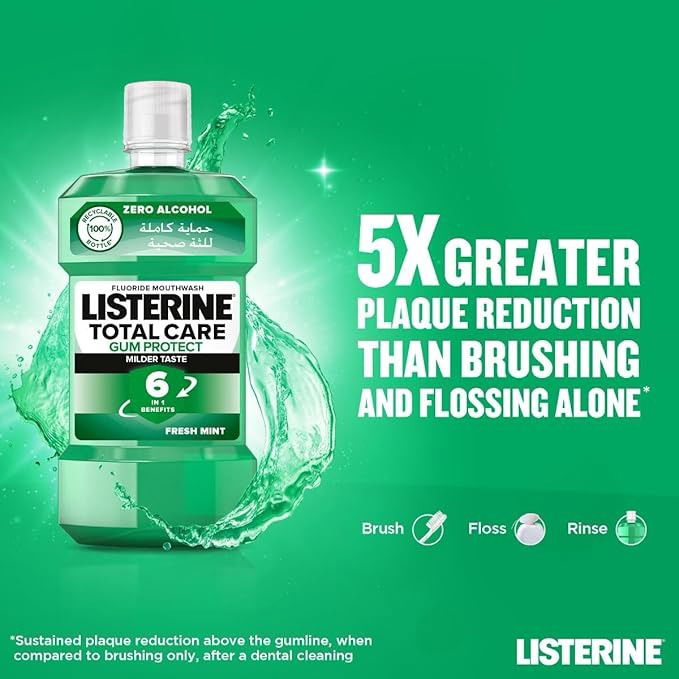 Listerine Total Care Gum Protect 6 in 1 Mouthwash Fresh Mint, 250ml