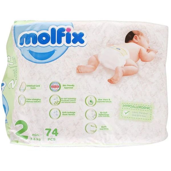 Molfix Diapers Size 2 (Mini), 74 Ct