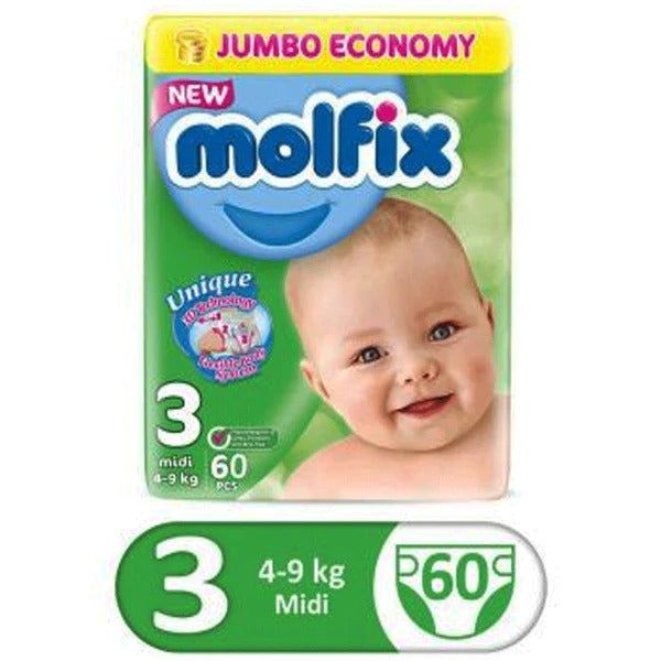 Molfix Diapers Size 3 (Midi), 60 Ct