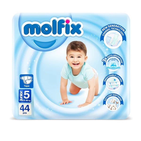Molfix Diapers Size 5 (Junior), 44 Ct