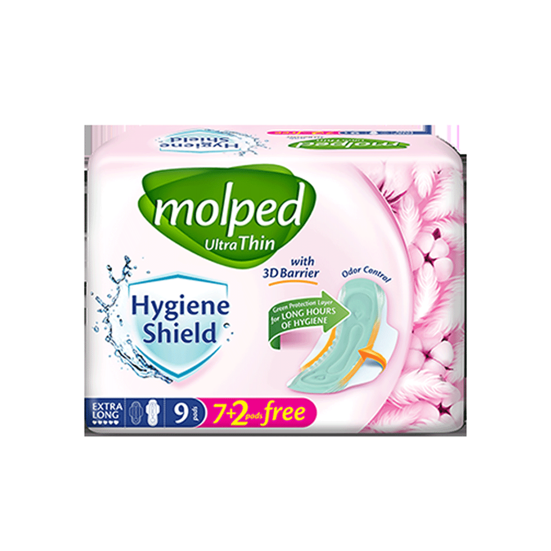 Molped Ultra Thin (Extra Long) With 3D Barrier, 9 Pads