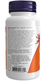 NOW Vitamin D-3 & K-2, 120 Ct