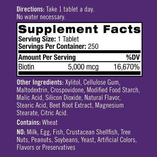 Natrol Biotin Beauty 5,000 mcg 250 ct
