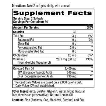 Natrol Extreme Omega – 2400mg 60-Softgels