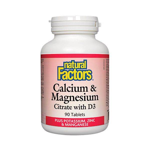Natural Factors Calcium & Magnesium Citrate with D3, 90 Ct