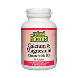 Natural Factors Calcium & Magnesium Citrate with D3, 90 Ct