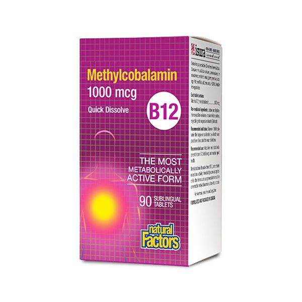 Natural Factors Vitamin B12 1000 mcg (Sublingual), 90 Ct