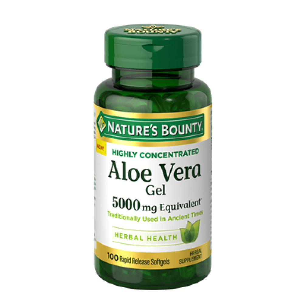 Nature's Bounty Aloe Vera Gel 5000mg, 100 Softgels